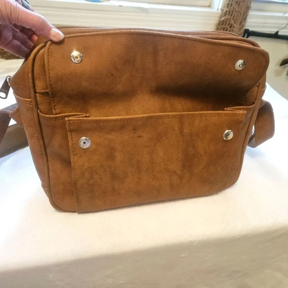 Samsonite Briefcase Messenger Travel Carry On Bag Brown Zipper Vintage